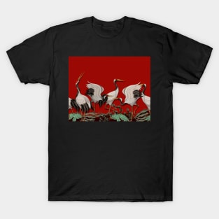 Crane bird / Red T-Shirt